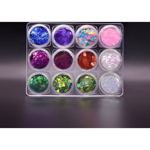 Glitter Nail Art Sets Holographic Nails Sequins Decoracion Uñas Shinny Shape Gel Nail Polish For Manicure Nail Supplies