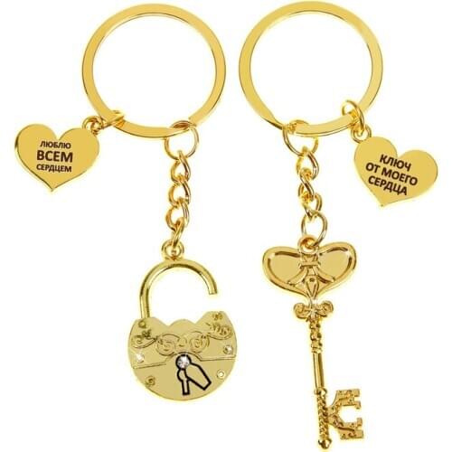 Alloy New couple i love you heart keychain ring keyring key keychain with meaning of "I love with all my heart"