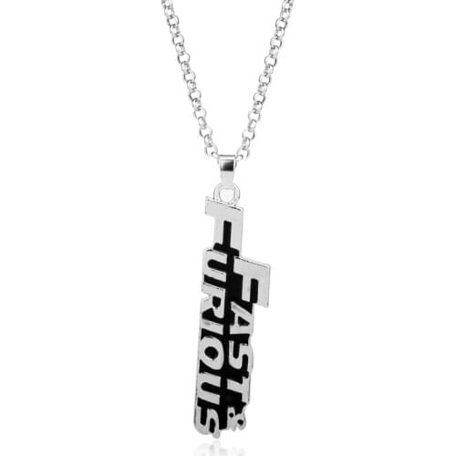 New Fast and Furious Letter Necklace Pendant For Men Pendants Choker Statement Chain Necklace