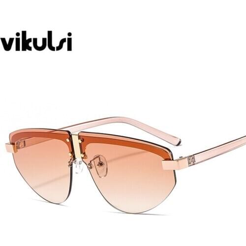 Unisex Fashion Oversized Rimless Sunglasses Women Famous Design Trendy Square Sun Glasses Female Men Gradient Glasses UV400