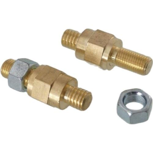 2 Pieces Solid Brass Side Post Terminal, Fits 3/8-16 Threads, Long Stud Adapter, Fits Standard Side Terminal Battery Sockets GM