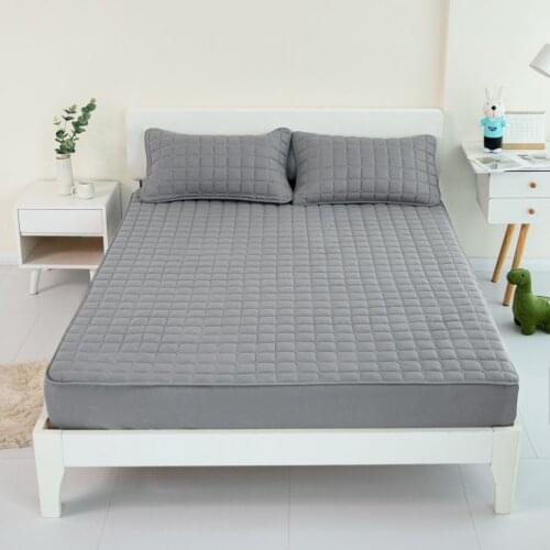 Plush Bedding Cover Mattress Cover Bedspread Soft King Queen Quilted Elastic Polyester Bed Fitted Sheet Bedclothes 180x200cm