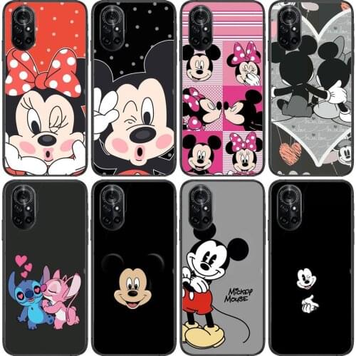 Cute disney Mickey Mouse stitch Clear Phone Case For Huawei Honor 20 10 9 8A 7 5T X Pro Lite 5G Black Etui Coque Hoesjes Comic