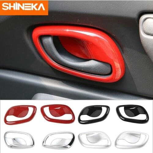 SHINEKA Car-Styling Inner Door Handle Bowl Cover Trim Interior ABS Decoration Sticker for Suzuki Jimny 2007 Car Accessories
