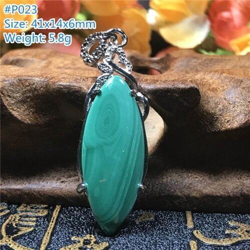 Top Natural Green Malachite Necklace Pendant For Woman Lady Man Water Drop Crystal Silver Horse Eye Beads Stone Jewelry AAAAA