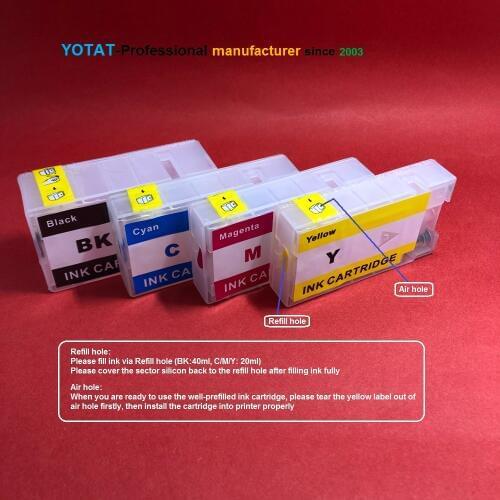 YOTAT 1set Refillable ink cartridge PGI-1700 PGI-1700XL for Canon MAXIFY MB2070 MB2370 printer