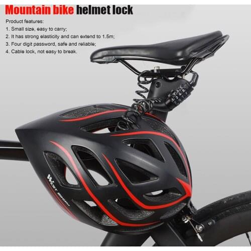 Password Helmet Lock with Steel Cable Padlock Bicycle Anti-theft Mini Burglar Kick Scooter Bike Accessories for Motorcycle MTB