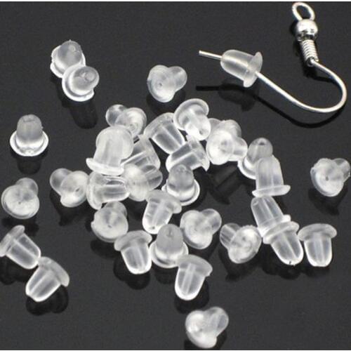 50Pcs/Bag Silicone Rubber Earring Clasp Styles Ear Nut Earrings Jewelry Accessories Plugging Earring Back Earstud Findings new
