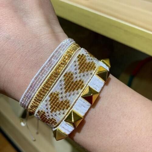 BLUESTAR Bohemian MIYUKI Bead For Women Pulseras Mujer Moda MIYUKI Rivet Armband Handmade Woven Jewelry Gift