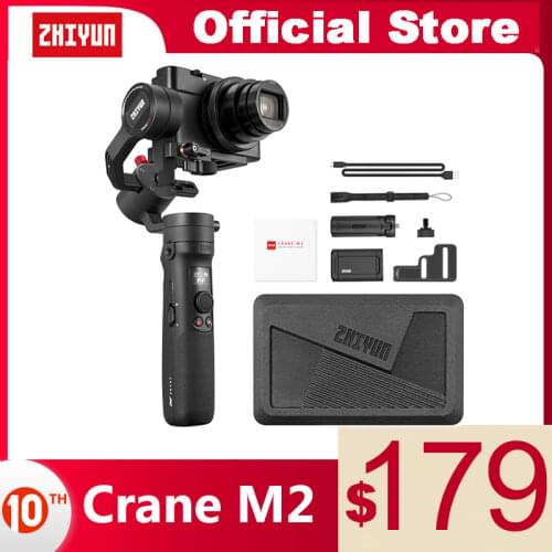 ZHIYUN Official Crane M2 3-Axis Gimbals Handheld Stabilizer for Mirrorless Compact Action Cameras Phone Smartphones iPhone 11