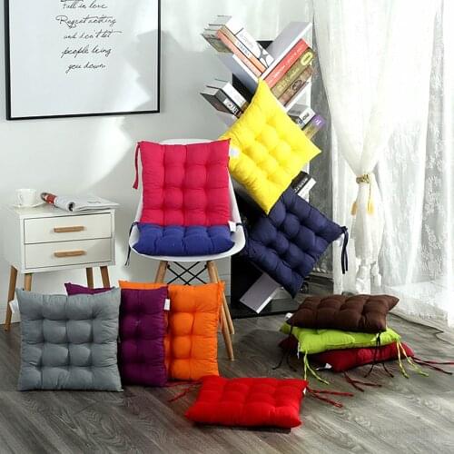 1PC Thicken Home Decorative Seat Cushion Plaid Pillows For Chair Soft Square Sofa Cushions Solid Color Backrest Pillow