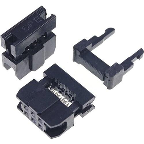 10 Pcs 0.079" 2.00mm 6 Pin dual Row IDC Socket Female 2x3 P 6 position Rectangular connector Receptacle Ribbon Cable 28 AWG