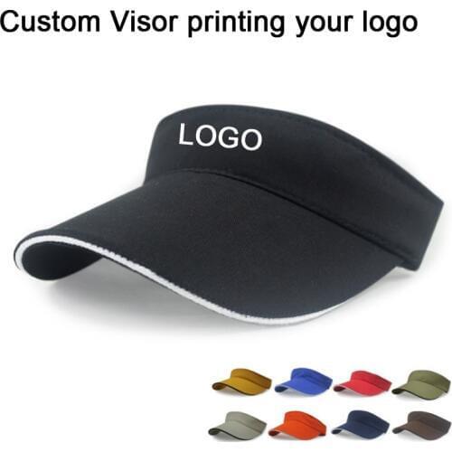 10pcs A lot Free Printing Letter Sun Visor Hat Custom adult Trucker Cap Top Air Cap Summer Active Sun Visors