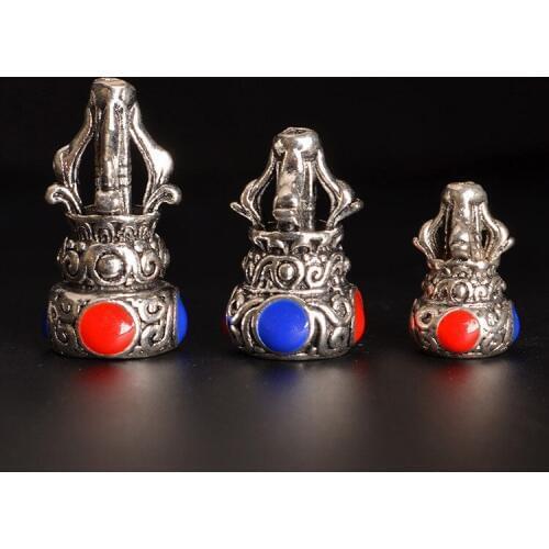 5 PCS Metal Tibetan Copper Drops Of Glaze Spacer Beads Vajry Pestle Charms DIY Jewelry Making 10mm*16mm/12mm*20mm/13mm*24.5mm
