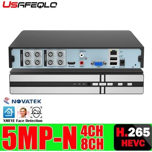 5MP-N AHD DVR 4CH 8CH CCTV Camera Digital Video Recorder Xmeye Metal Hybaird NVR for 5MP AHD CVI TVI CVBS CCTV Camera System