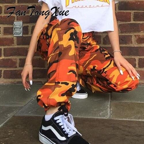 Cargo Pants Women 2021 Camouflage Print Pocket Design Full Length Womens Pencil Long Elastic Waist Pants Women Spring&autumn