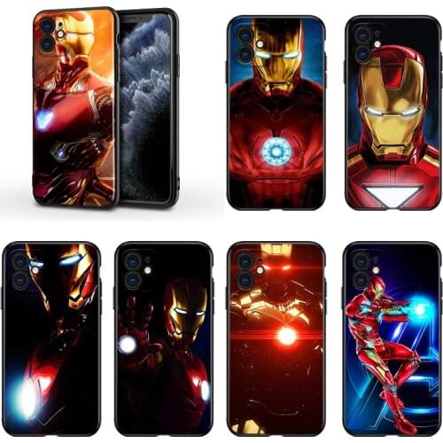 Marvel Super Hero Avengers Iron Man For Apple iPhone 13 12 11 Mini XS XR X Pro MAX SE 2020 8 7 6 5 5S Plus Black Phone Case