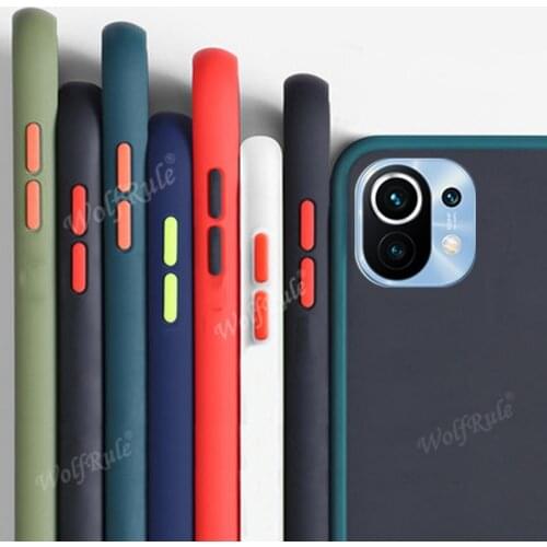 For Cover Xiaomi Mi 11 Case For Mi 11 Coque Capas PC+TPU Shockproof Phone Bumper Translucent Matte Cover For Xiaomi Mi 11 Fundas