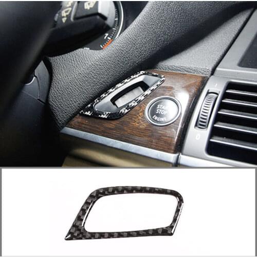 For BMW X5 X6 2008-2013 Inner Keyhole Frame Real Carbon Fiber (Soft) Car Interior Modification Parts