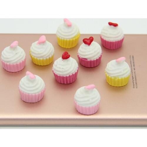 Hot Sell 2016 Kawaii Resin Cabochon Cupcake Flat Back For Girls Hair Bow DIY 13*16 10pcs/lot 210442