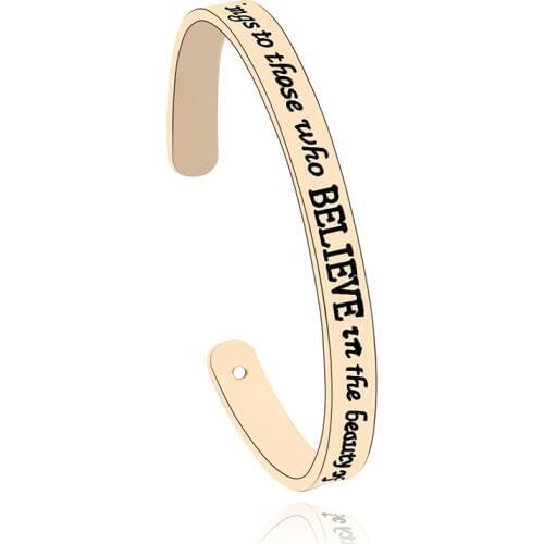 Inspire Bangle The Future Belongs To Those Rhinestone Bracelets Opening Adjustable Bangles bijoux pulseras Women Jewelry
