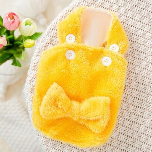 Coral Fleece Big Bow Cat Clothes Dog Cat Autumn and Winter Warm Clothing Small Dog Pet Teddy Clothing