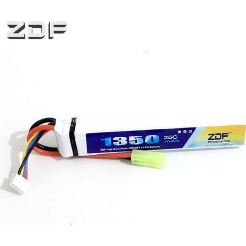 ZDF 2pcs/lot 3S Lipo Battery 11.1V 1350mAh 25C 50C for RC Airsoft Gun Model Helicopter Airplane Quadcopter