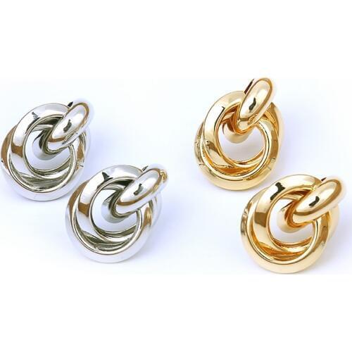 LWONG 2018 New Gold Silver Color Knotted Stud Earrings Classic Twisted Small Stud Earrings Cute Solid Minimalist Studs Jewelry