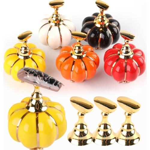 5pc Magnetic False Nail Tip Practice Trainning Holder Shelf Nail Art Polish Display Base Alloy Crystal Stand Manicure Set NL1796