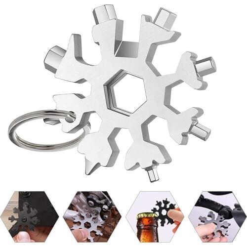 18-in-1 Snowflake Multi-tool Portable Pocket Tool Wrench Ratchet Combination Metric Christmas Gift Set Socket Wrenches Hand Tool
