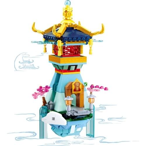 2021 City Street View Moon Palace Model Building Blocks Bricks Kids Toys Christmas Gifts