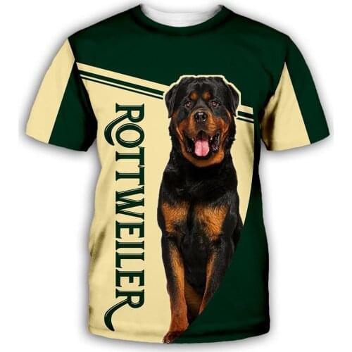 CLOOCL Rottweiler Men T-shirts Animals Men Clothing 3D Print Design Yellow Square Casual Tops Unisex Harajuku Streetwear