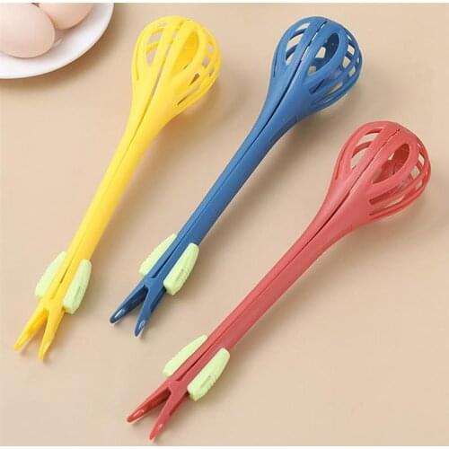 Justdolife Plastic Kitchen Whisk Versatile Dual-Use Manual Egg Whisk Food Tongs for Baking Multi Purpose Home Kitchen Tool
