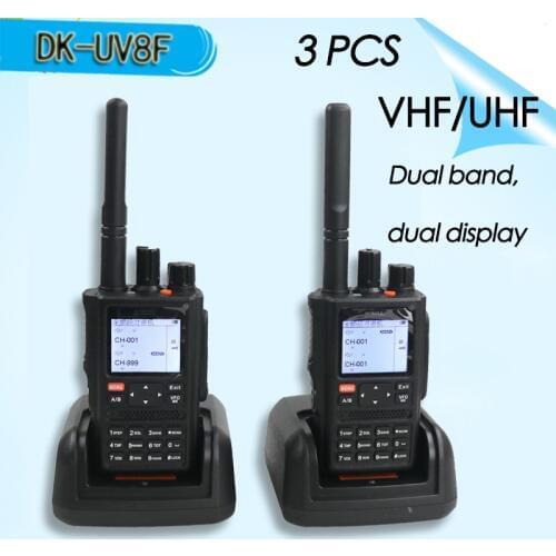 3PCS DK UV 8F portable powerful radios Walkie-Talkie 10km CB Radio station yaesu sq Transceiver VHF dmr ham Radio comunicador
