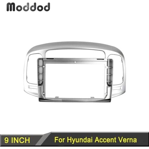Radio Fascia for HYUNDAI ACCENT VERNA 2006-2012 9 Inch Stereo Panel Audio Android Player Frame Adapter Cover Dash Mount Trim kit