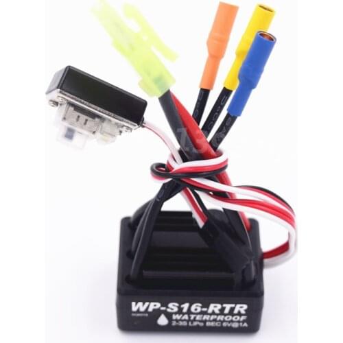 RC 25A Waterproof ESC 2S 3S 2-3S Lipo BEC 6V@1A NiMH 2440 Motor For 1/16 1/18 Scale Models Remote Control Car WP-S16-RTR RC Car