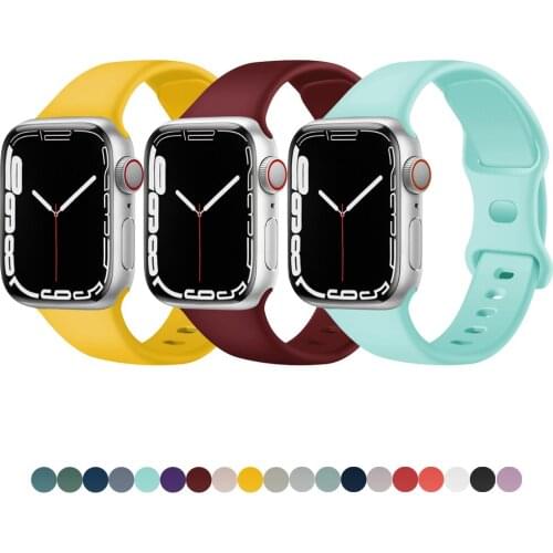 Soft Silicone Band for Apple Watch Series 6 SE 5 4 3 2 1 44MM 40MM Rubber Wristband Strap for iWatch band 42MM 38MM Bracelet