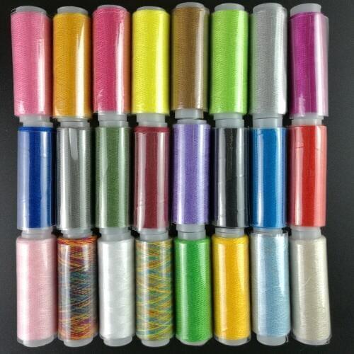 Cotton Rolls Assorted Color Spools Thread All Purpose Hand/Machine Sewing Decor Crafts Clothes Reel Thread Dress Making 24Ps/Set