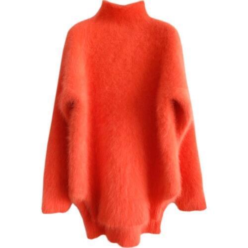 Autumn winter new women Faux water velvet half turtleneck sweater warm loose long-sleeve pullover Knitwear casual student tops