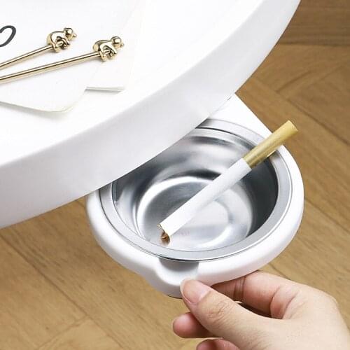 Wonderlife Hidden ashtray under the desk easy to clean office storage rack non - punching anti - odor stainless steel ashtray