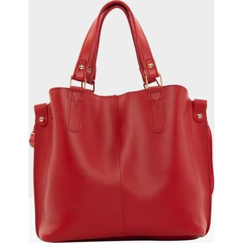 Bagmori Red Female Three Compartment Studs Detail Bag M000002918