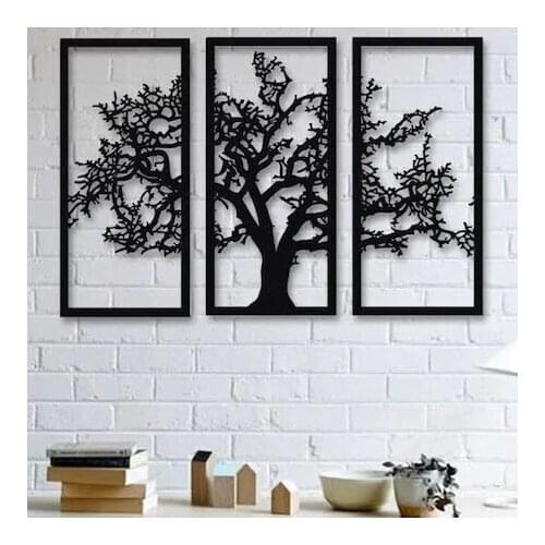 Triple Set Willow Tree Design Three peaks Three Peaks 31X60 cm 3d Wall Plaque Iron Metal Home Metal Wall Frame Living Room