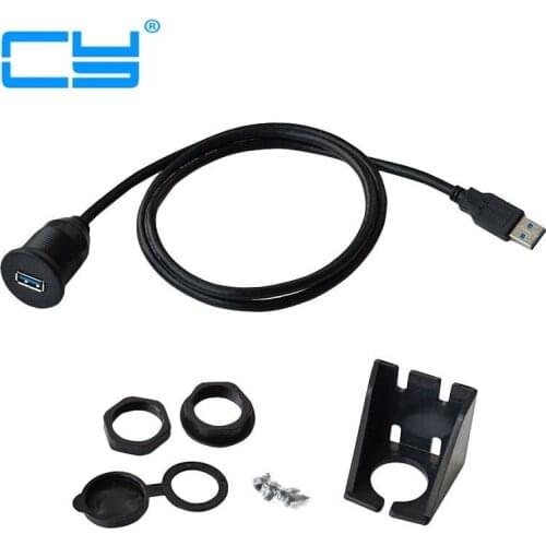 USB 3.0 AUX Flush Mount Car Mount Extension Cable For Car Truck Boat Motorcycle Dashboard Panel
