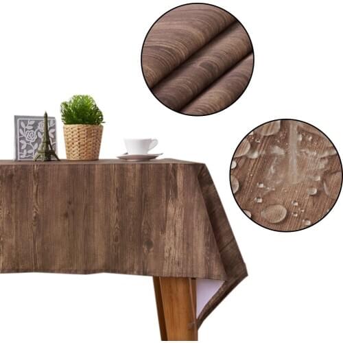 Wooden Grain Pattern Square Tablecloth Waterproof Washable Stain Resistant Table Cloth for Kitchen Dining Home decoration gift