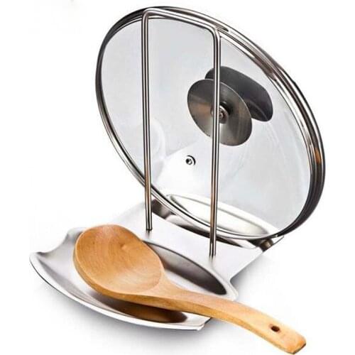 WBBOOMING Kitchen Accessories Stainless Steel Pot Lid Shelf Kitchen Organizer Pan Cover Lid Rack Stand Sponge Spoon Dish Holder