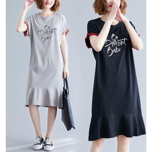 Women Patchwork Fishtail Short Sleeve Casual Dress Chic Fashion Pleated Loose Shirt Dress Female Plus Size Streetwear