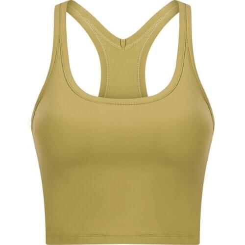 2020 Summer New Yoga Vest Women Elastic Tight Sleeveless Running Vest Gym Workout Quick-Dry Sports Underwear With Chest Pads