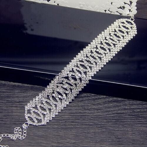 2019 Popular Exaggeration Bracelet Jewelry Personality Full Drill Bracelet Wedding Dress Accessories Romantic Temperament Female