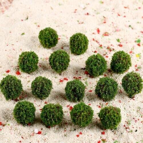 30Pcs 3.5cm Landscape Scenery Topiary Green Model Trees Railroad Train Diorama Layout Scene 1/100 OO HO Scale Artificial Plants