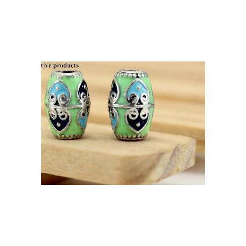 5pcs/lot Tibetan silver National Dripping oil spacer drum Loose Spacer Beads for DIY Jewelry Making bracelet fg4d